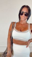 Load image into Gallery viewer, Double Layered Sport Bra Top in Cream Combo