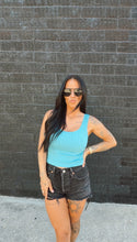 Load image into Gallery viewer, Luz Ribbed Tank in Blue Oasis