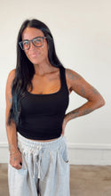 Load image into Gallery viewer, Essential micro rib tank in Black