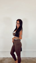 Load image into Gallery viewer, Double Layered Sport Bra Top in Chocolate
