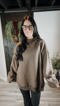 Load image into Gallery viewer, Sunday reversible oversized mock neck crew in brown
