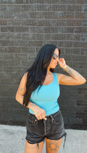 Load image into Gallery viewer, Luz Ribbed Tank in Blue Oasis