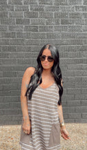 Load image into Gallery viewer, Motion Breeze Romper Dress in Taupe + White