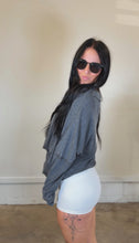 Load image into Gallery viewer, Waffle Pullover in washed black