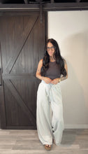Load image into Gallery viewer, Morning blues wide leg lounge pant in silver grey
