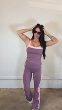 Load image into Gallery viewer, Side stripe yoga flares in Mauve