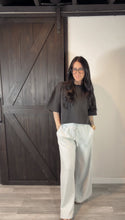 Load image into Gallery viewer, Morning blues wide leg lounge pant in silver grey