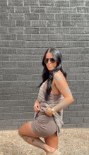 Load image into Gallery viewer, Motion Breeze Romper Dress in Taupe + White