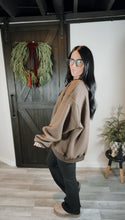 Load image into Gallery viewer, Sunday reversible oversized mock neck crew in brown