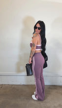 Load image into Gallery viewer, Side stripe yoga flares in Mauve