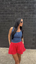 Load image into Gallery viewer, Henley ribbed tank in Navy