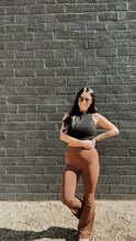 Load image into Gallery viewer, Sculpt flare yogas in chestnut