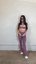 Load image into Gallery viewer, Side stripe yoga flares in Mauve