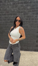 Load image into Gallery viewer, America rib neck tank in white