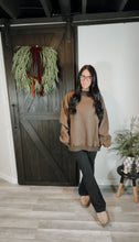Load image into Gallery viewer, Sunday reversible oversized mock neck crew in brown