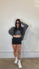 Load image into Gallery viewer, Waffle Pullover in washed black
