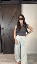 Load image into Gallery viewer, Morning blues wide leg lounge pant in silver grey