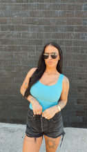 Load image into Gallery viewer, Luz Ribbed Tank in Blue Oasis