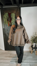 Load image into Gallery viewer, Sunday reversible oversized mock neck crew in brown