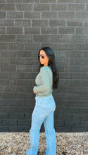 Load image into Gallery viewer, Essential micro ribbed long sleeve in Sage
