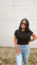 Load image into Gallery viewer, * Essential micro rib tee in black

