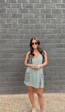 Load image into Gallery viewer, Motion Breeze Romper Dress in Pine + White
