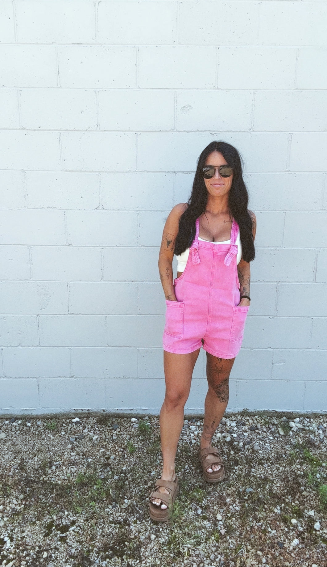 * Atlas washed romper in Pink
