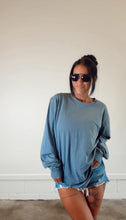 Load image into Gallery viewer, VINTAGE LONG SLEEVE TEE- SLATE BLUE- PREORDER
