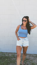 Load image into Gallery viewer, * Ribbed square neck crop top in Sky Blue
