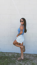 Load image into Gallery viewer, * Ribbed square neck crop top in Sky Blue
