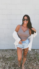 Load image into Gallery viewer, * Bare ribbed crop tank in Mocha Brown
