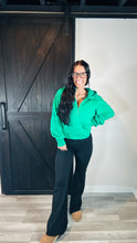 Load image into Gallery viewer, *BAY HALF ZIP HOODIE. LILY PAD
