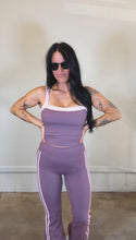 Load image into Gallery viewer, Side stripe yoga flares in Mauve

