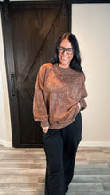 Load image into Gallery viewer, * drop shoulder lightweight chocolate pullover
