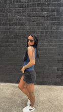 Load image into Gallery viewer, Henley ribbed tank in Navy
