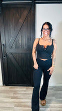 Load image into Gallery viewer, * venice cross over flare yogas in black
