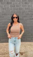 Load image into Gallery viewer, Core Micro Ribbed Tank in Taupe
