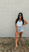 Load image into Gallery viewer, * Bare ribbed crop tank in Cloud Blue
