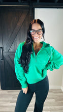 Load image into Gallery viewer, *BAY HALF ZIP HOODIE. LILY PAD
