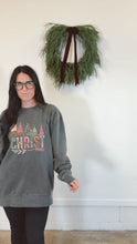 Load image into Gallery viewer, 90s Christmas Merry Christmas - pigment black Crewneck. Preorder
