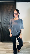 Load image into Gallery viewer, * Waffle ribbed tee in washed black
