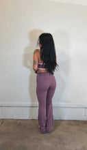 Load image into Gallery viewer, Side stripe yoga flares in Mauve
