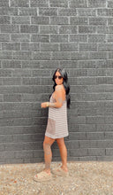 Load image into Gallery viewer, Motion Breeze Romper Dress in Taupe + White
