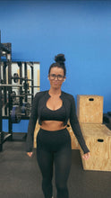 Load image into Gallery viewer, * Sporty long sleeve crop jacket in black
