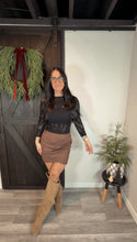Load image into Gallery viewer, Autumn suede skirt in chocolate
