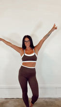 Load image into Gallery viewer, Double Layered Sport Bra Top in Chocolate
