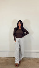 Load image into Gallery viewer, Essential micro ribbed long sleeve in Chocolate
