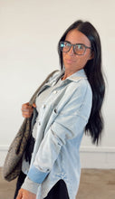 Load image into Gallery viewer, Cloud denim button down shacket
