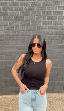 Load image into Gallery viewer, Core Micro Ribbed Tank in Black
