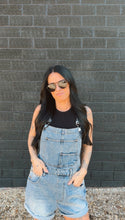 Load image into Gallery viewer, Ivy denim short overalls

